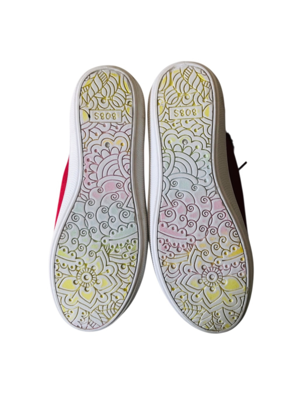 Bobs Skechers Bobs B Cute Dark Red Canvas Memory Foam Slip On Fashion Sneakers - Picture 2 of 12